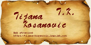 Tijana Kosanović vizit kartica